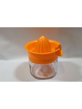 GEMCO Citrus Reamer JUICER with ORANGE Plastic Top Glass Bottom VTG